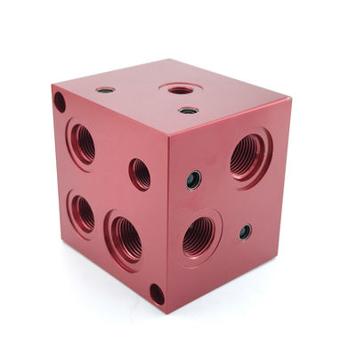 Red Powder Coated Valve Manifold Block Model NO. L195 Hydraulic Block for Industrial